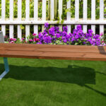 Banco sem costas - braços metálicos