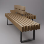 Banco duplo desencontrado com encosto